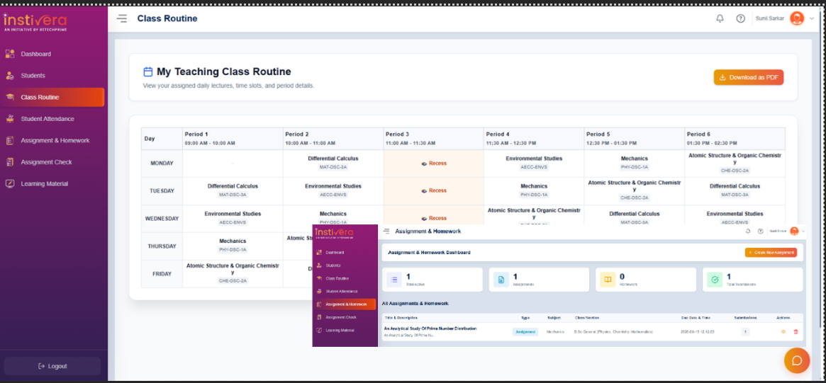Product screenshot — Academics & Assessment