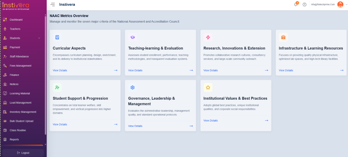Product screenshot — Accreditation
